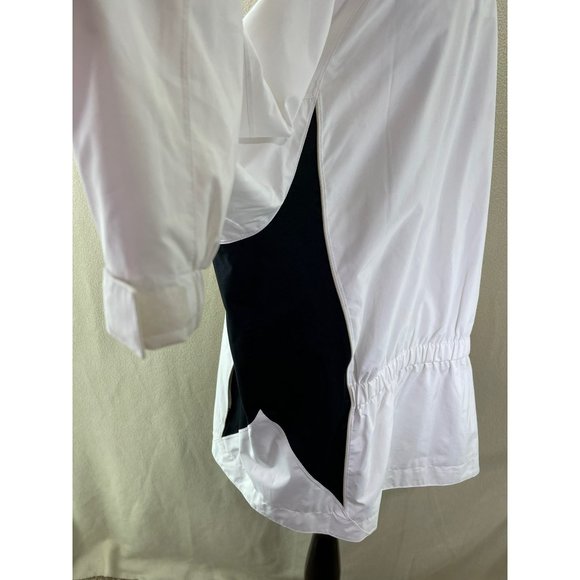 FJ White w/ Black/Tan Accent Lightweight Windbreaker Jacket, Size XL - Picture 10 of 12